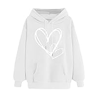 Womens Hoodies Casual Long Sleeve Cute Tops Sweatshirt Fleece Lined Hooded Drawstring Trendy Teen Girls Y2K Clothes