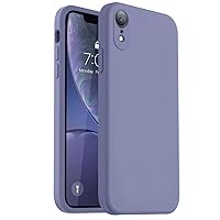 Vooii Compatible with iPhone XR Case, Upgraded Liquid Silicone with [Square Edges] [Camera Protection] [Soft Anti-Scratch Microfiber Lining] Phone Case for iPhone 10 XR 6.1 inch - Lavender Grey