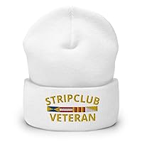 Strip Club Veteran Cuffed Beanie Funny Words Gifts