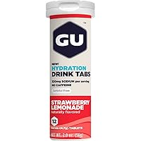 GU Hydration Drink Tabs - 8 Tube Pack Strawberry Lemonade, 8tubes/Box