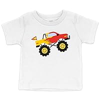 Monster Truck Baby T-Shirt - Red Truck Tee Shirt - Graphic T-Shirt