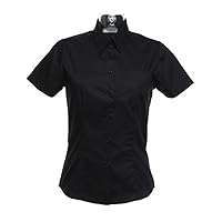 Women's corporate pocket Oxford blouse short sleeved