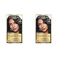 Superior Preference Permanent Hair Color, Fade-Defying Hair Dye with Color & Shine Conditioner, 2 Natural Black, 1 Kit (Pack of 2)