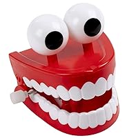 Plastic Braces toysWind-up Chattering Toy Chomping Teeth Plastic Red Props with Eyes for Party Christmas Halloween Favors
