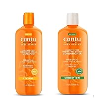 Cantu Shea Butter Cleansing Shampoo + Hydrating Conditioner 13.5 Fl Oz (Pack of 2)