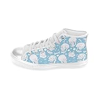 Unisex Facial Expression Skull and Dog High Top Canvas Kid's Shoes (Big Kid)