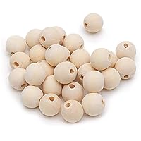 Natural Unfinished Wood Spacer Beads Wooden Beads for Crafts for Garland for DIY Carfting,Jewelry Making,Farmhouse Decor 50 Pcs Thanksgiving Decorations