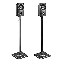Mounting Dream Speaker Stands - Height Adjustable Speaker Stand for Vizio, Polk, JBL, Sony, Speaker Stands Pair with Wire Management (Holds up to11LBS Per Stand)