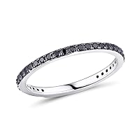 namana Skinny Sterling Silver Band Ring for Women. Colourful Ring Set with Cubic Zirconia Gemstones. 925 Sterling Silver Rings for Women With Coloured Stones