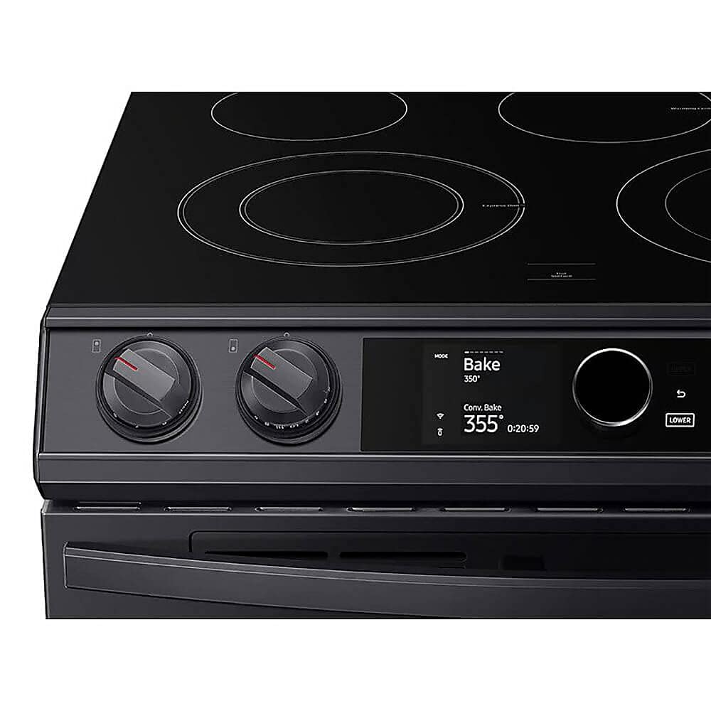 SAMSUNG NE63T8751SG 6.3 cu ft. Smart Slide-in Electric Range with Smart Dial, Air Fry, & Flex Duo(TM) in Black Stainless Steel