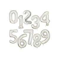 40 Inch Big Foil Birthday Balloons Number Balloon 0-9 Happy Birthday Wedding Party Decorations,Silver,3