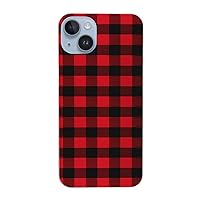 Red Black Check Plaid Pattern Print for iPhone 14 Case Drop-Proof Protection 6.1 in for iPhone 14, 6.7in for iPhone 14 Plus