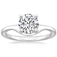JEWELERYIUM 2 CT Round Cut Colorless Moissanite Engagement Ring, Wedding/Bridal Ring Set, Halo Style, Solid Sterling Silver, Anniversary Bridal Jewelry, Gorgeous Birthday Gifts for Wife