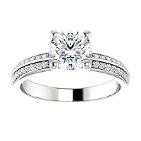 Nitya Jewels 3 CT Round Infinity Accent Engagement Ring Wedding Eternity Band Vintage Solitaire Silver Jewelry Halo Anniversary Praise Ring