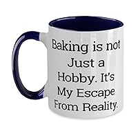 Baking is not Just a Hobby. It's My Escape From Reality. Two Tone 11oz Mug, Baking Present From Friends, Epic Cup For Men Women, Baking cups, Cupcake gift, Baking gifts, Cupcake gifts