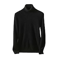 100% Wool Cashmere Turtleneck Sweater Men's Long-Sleeved Casual Mink Cashmere Sweater