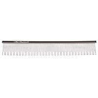 Chris Christensen 6in Cat/Carding Dual Tooth Butter Comb, Groom Like a Professional, Rounded Corners Prevent Friction and Breakage, Solid Brass Spin with Steel Teeth, Chrome Finish