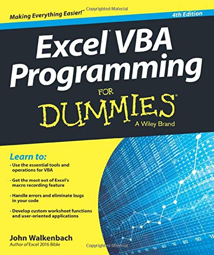 Excel Vba Programming For Dummies, 4e