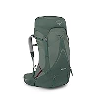 Osprey Aura AG LT 50L Women's Backpacking Backpack, Koseret/Darjeeling Spring Green, WXS/S