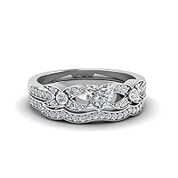 Choose Your Gemstone Flower Pave Diamond CZ Wedding Ring Set Sterling Silver Heart Shape Wedding Ring Sets Everyday Jewelry Wedding Jewelry Handmade Gifts for Wife US Size 4 to 12