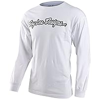 Troy Lee Designs Signature Long Sleeve Shirt (LARGE) (WHITE)