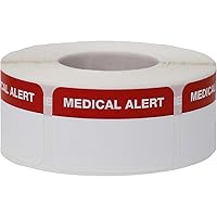 Medical Alert Medical Healthcare Labels, 1 x 1.5