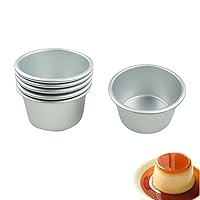 6 Packs Popover Pan， Large Individual Muffin Mold, Aluminium Pudding Cup, Chocolate Molten Mould, Raspberry Souffle Baking Maker, Brownie Tumbler -for Pie, Egg Tart, Cake (Size 3.4