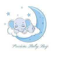 Baby Shower Guestbook Blue Elephant - Precious Baby Boy: It's A Boy Baby Shower Keepsake Gift
