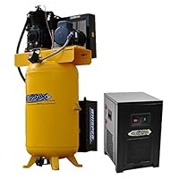 5 HP Quiet Air Compressor Package, 1-Phase, 2-Stage, 80-Gallon, Vertical with 30 CFM Air Dryer, Industrial Plus Series, Model ESP05V080I1PK by EMAX Compressor