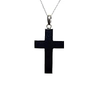 Black Onyx Cross Necklace, Sterling Silver Black Onyx Pendant, Black Onyx Gemstone Pendant, Black Onyx Cross, Spiritual Jewelry