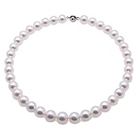 JYX Pearl South Sea Pearl Necklace AAAAA Round 11mm Seawater Cultured Pearl Jewelry for Women 17