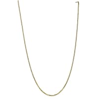 14k Gold 2.2mm Flat Beveled Curb Chain Necklace Jewelry for Women - Length Options: 16 18 20 22 24 26 28 30