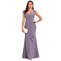 Plus Size Mother of The Groom Dresses Chiffon Wisteria Mermaid Mother of The Bride Dresses for Wedding Size 26W