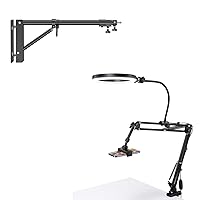 ULANZI Overhead Phone Mount with Ring Light with Wall Mount Triangle Boom Arm 51inch/130cm