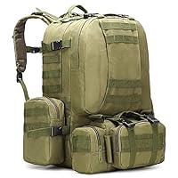 50L Tactical Backpack,Molle Backpack,4 in 1 Military Bag,Outdoor Sport Hiking Climbing Army Backpack Camping Bags