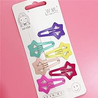 hair clips barrettes for women 6pcs Hair Clips Set Hairpins Fashion Girls Women Korea Style Snap Clip Heart Rectangle Barrettes Candy Color Side Clips By FFYY (Color : 9, Size : Size fits all)