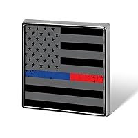 Grey Police and Firefighter Flag Lapel Pin Square Metal Brooch Badge Jewelry Pins Decoration Gift