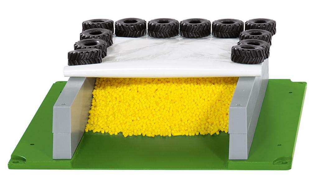 Siku 5606, Silage Clamp with Tarpaulin, Tyres and granules, Plastic, Multicolour, Ideal for Your World Farm