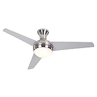 Yosemite Home Decor ADALYN-BBN 48-Inch Ceiling Fan in Bright Brush Nickel Finish with 16-Inch Lead Wire, Burnished Bronze
