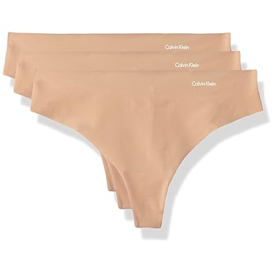 Calvin Klein Womens Invisibles Thong Multipack Panty Large Charmed 