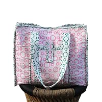 Quilted Women Block Print Cotton Handbag Indian Women Shoulder Shopping Carry Handbag Hand Block Polka Dot Cotton Bags
