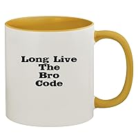 Long Live The Bro Code - 11oz Ceramic Colored Inside & Handle Coffee Mug, Golden Yellow