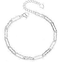 Sterling Silver Bracelets For Women Teen Girls, Love Heart Charm Chain Bracelet Bangle Fashion Jewelry s Deft
