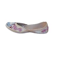 Women Jutties Indian Traditional Faux Leather with Embroidery Ethnic Mojari