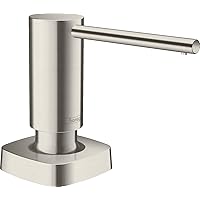 hansgrohe Bath and Kitchen Sink Soap Dispenser, Metris 4-inch, Modern Soap Dispenser in Stainless Steel Optic, 40468801
