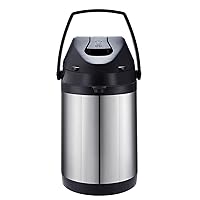 CHUNCIN - Gas Pump Drinks Dispenser, Stainless Steel Water Jug, Vacuum Insulated Kettle, Coffee Thermos, Hot Water Dispensers, for Home, Office, Kitchen, Etc,3L