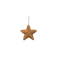 Creative Co-Op 6-3/4'H Fabric Star Ornament, Brown