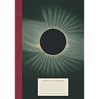 Sciences notebook: 'Total Eclipse of the Sun' by Trouvelot, squared cream paper exercise book, 80 pages, 7 x 10
