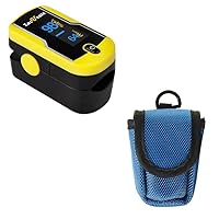 Zacurate 500F Fingertip Pulse Oximeter Blood Oxygen Monitor and Pulse Oximeter Carrying Case Bundle