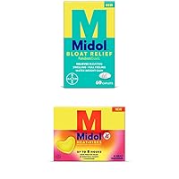 Midol Bloat Relief Caplets with Pamabrom, Caffeine Free, 60 Count Heat Vibes Menstrual Pain Relief Patch, 6 Count